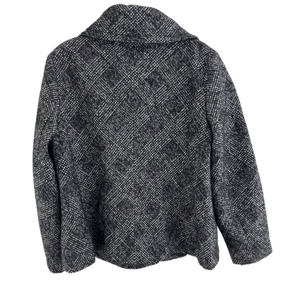 Talbots Black White Shimmer Glen Plaid Jacket Blazer Wool-Blend Pockets Size 20W - Picture 5 of 8